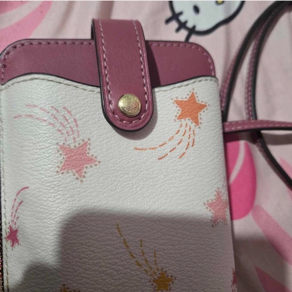 Coach Starry Pink and Cream Phone Holder Crossbody Bag - Picture 5 of 7